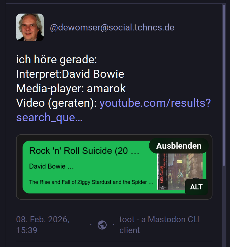 Linux App  für Mastodon , So siehts aus