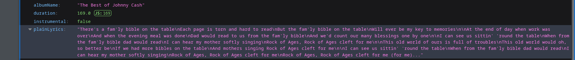 Es gibt eine API für die lyrics