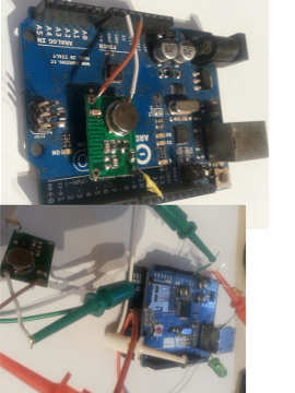 Im oberen Bild ist der Sender gestört Störung Arduino 433 Mhz Sender